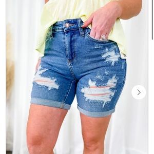 NWT Judy Blue plus size distressed shorts